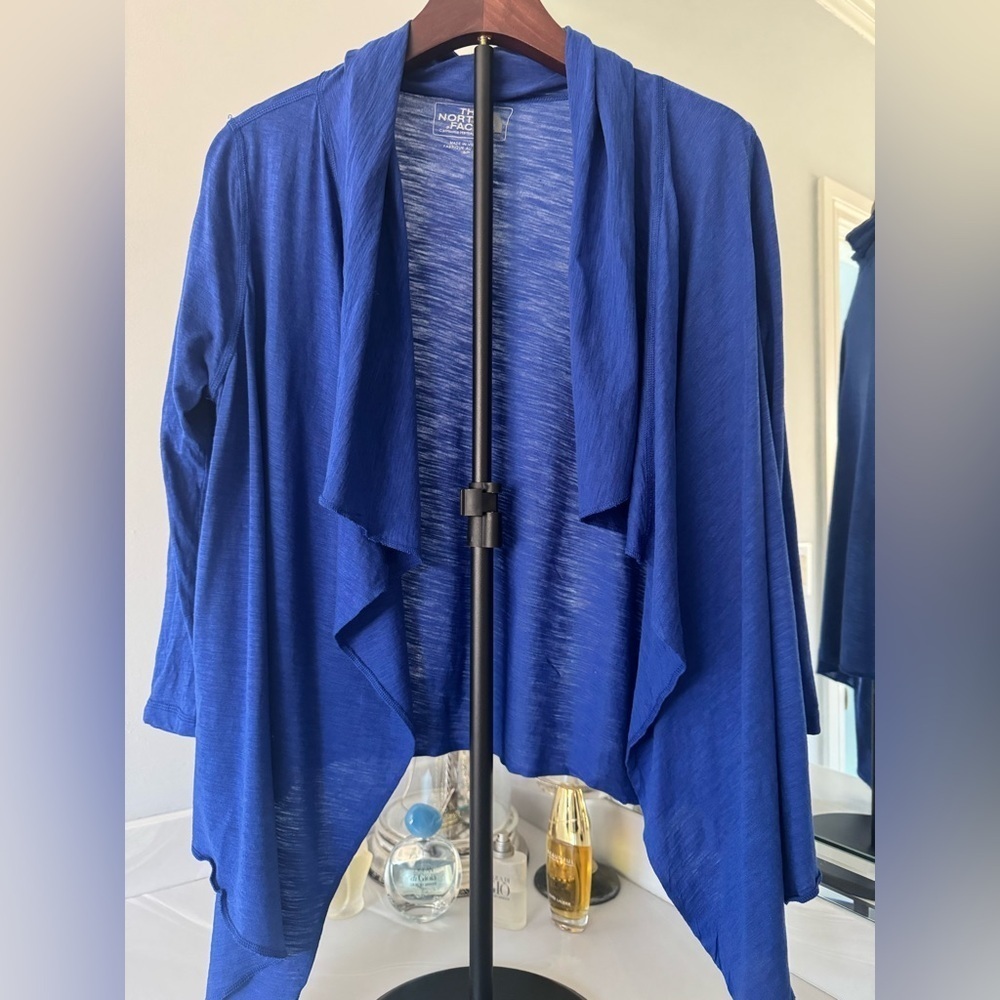 North face Women's Blue Draped Cardigan Sweater-US Small